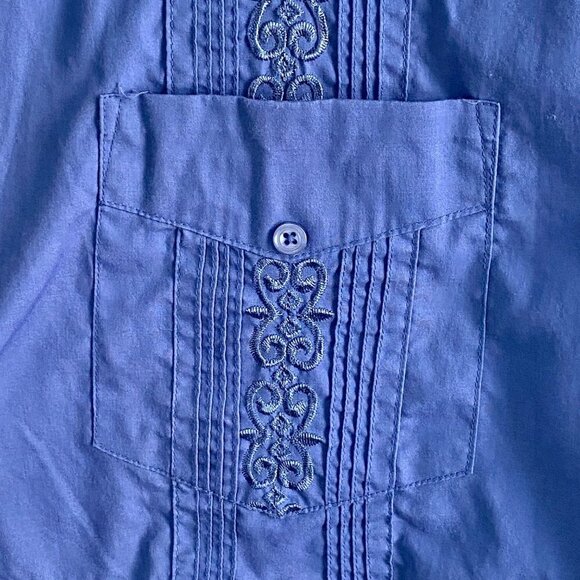 Tropicool Blue Short Sleeve Shirt 4 Pockets Embroidered Mens Large - Picture 10 of 11